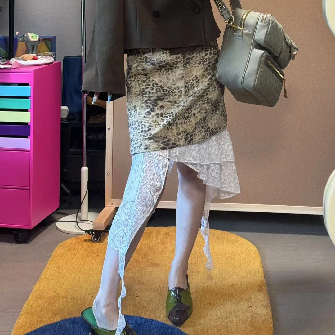 不规则蕾丝设计感半身裙