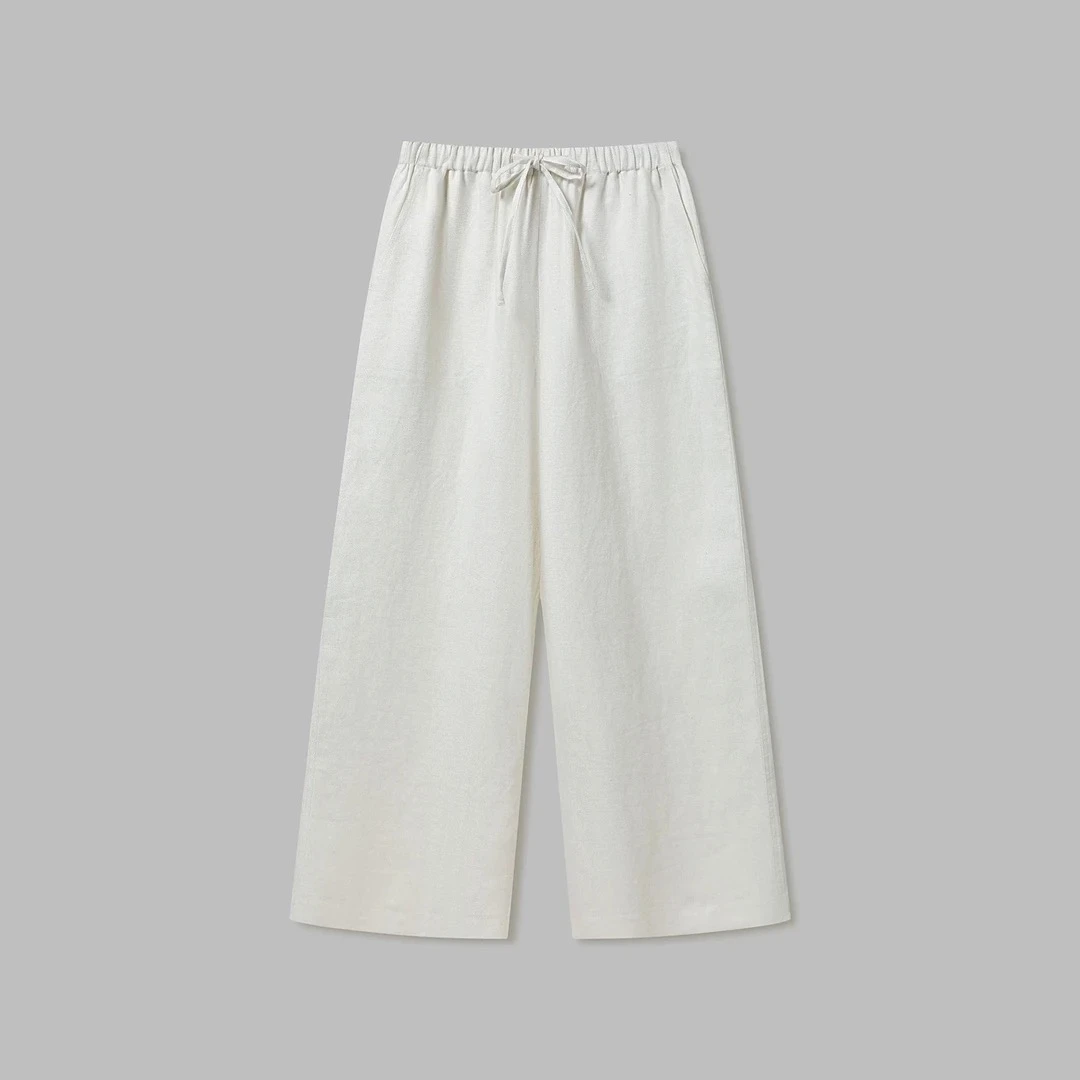 【生日福利】紫苏裤透气不闷热舒爽透气宽松直筒裤汉麻休闲裤25140