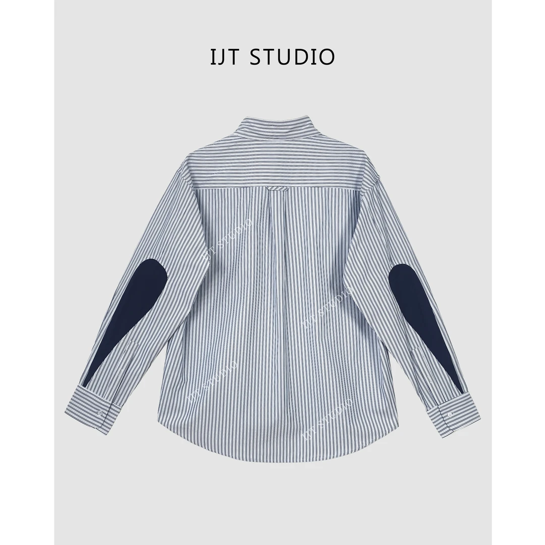IJT studio春季新品时尚百搭条纹长袖衬衫91322