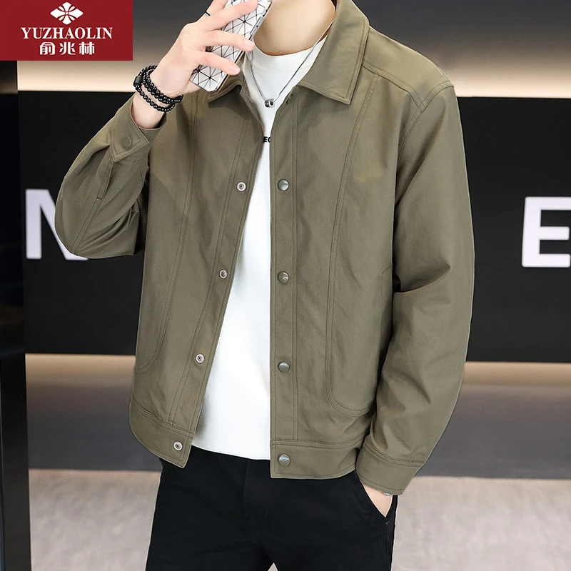 俞兆林外套男春秋爆款2025新款简约百搭翻领商务休闲男外套轻奢风