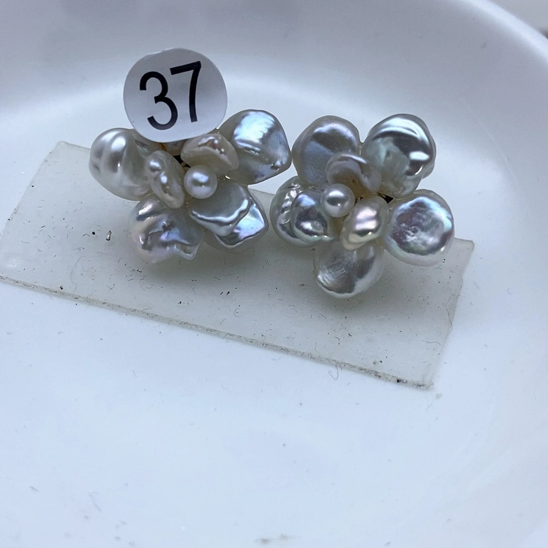 合金淡水珍珠耳钉被****n