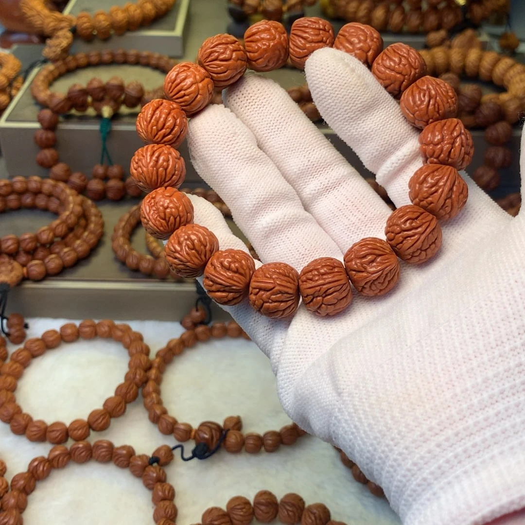 廿***》桃核手串秦岭龙纹