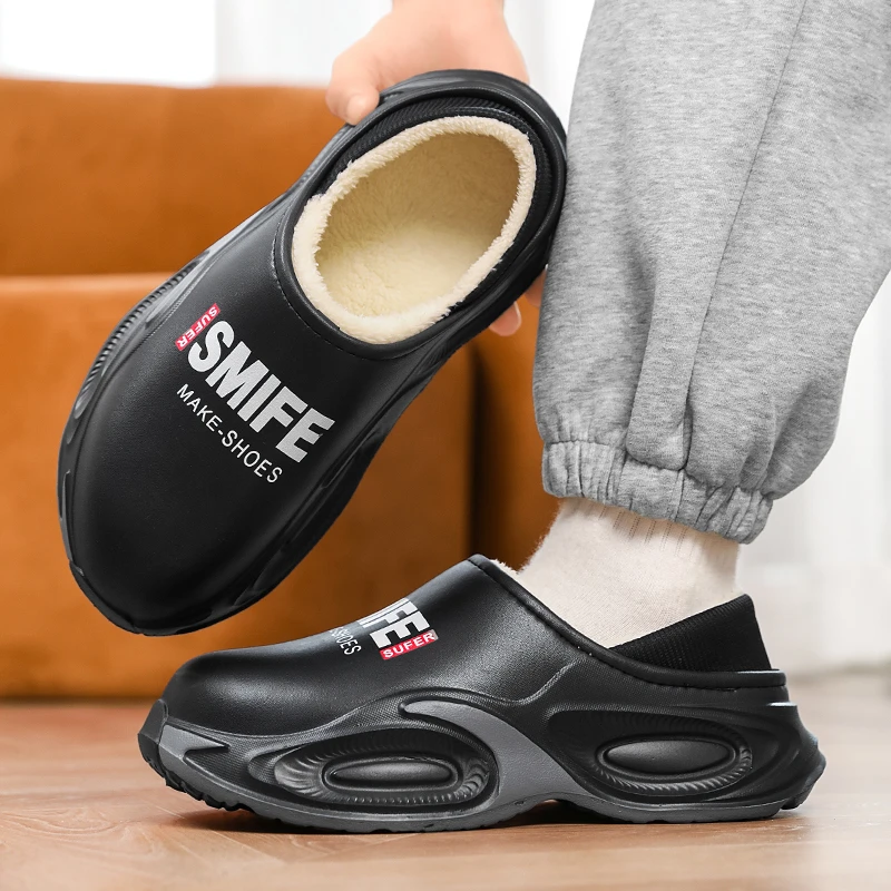 2025新款冬季棉拖鞋男士外穿防水防滑加绒保暖棉鞋百搭运动休闲鞋