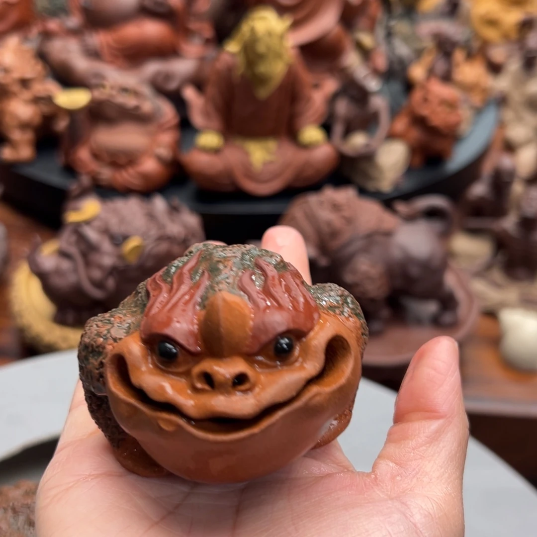 茶宠紫砂迷你天蟾紫砂