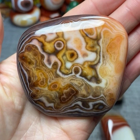 玛瑙/玉髓珠宝奇石未镶嵌海***月