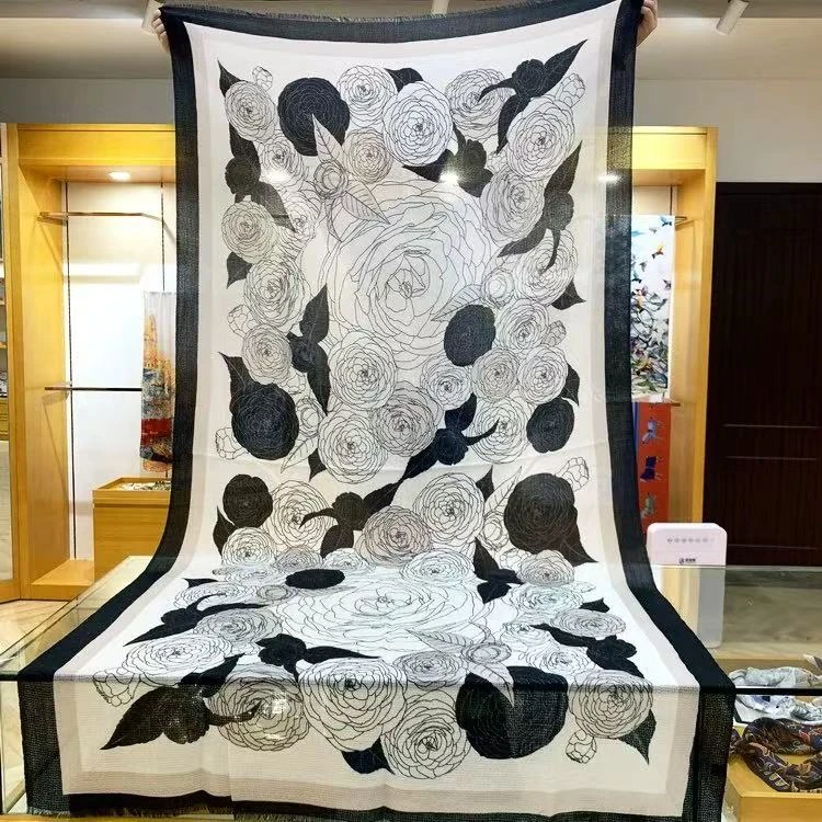 【羊绒披肩】纯山羊绒水溶工艺百搭时尚围巾披肩送礼好物 95-200CM