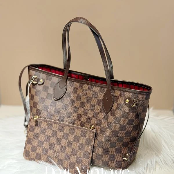 大吉中古/Lv棋盘格小号neverfull单肩包