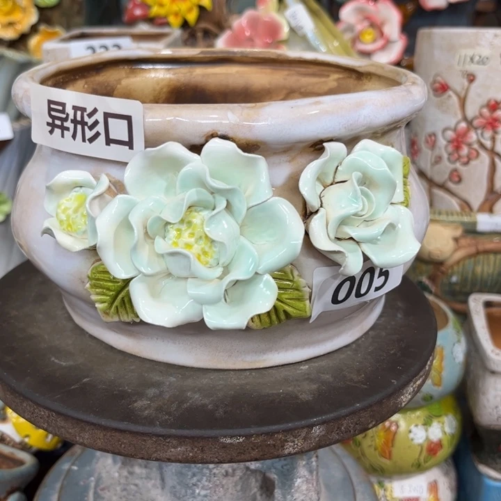 紫砂花盆粗陶材质多肉花盆