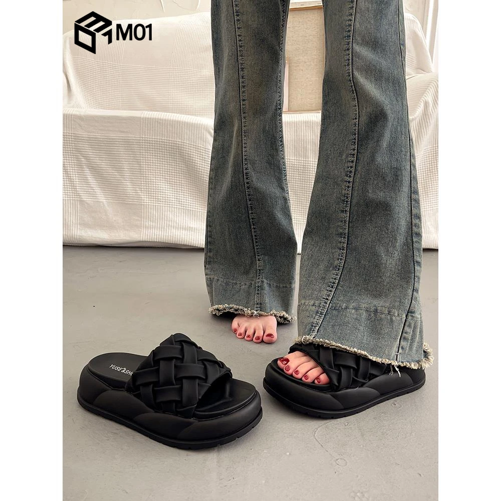 M01配裙子厚底凉拖鞋女夏季外穿高级感爆款超火新款法式增高拖鞋