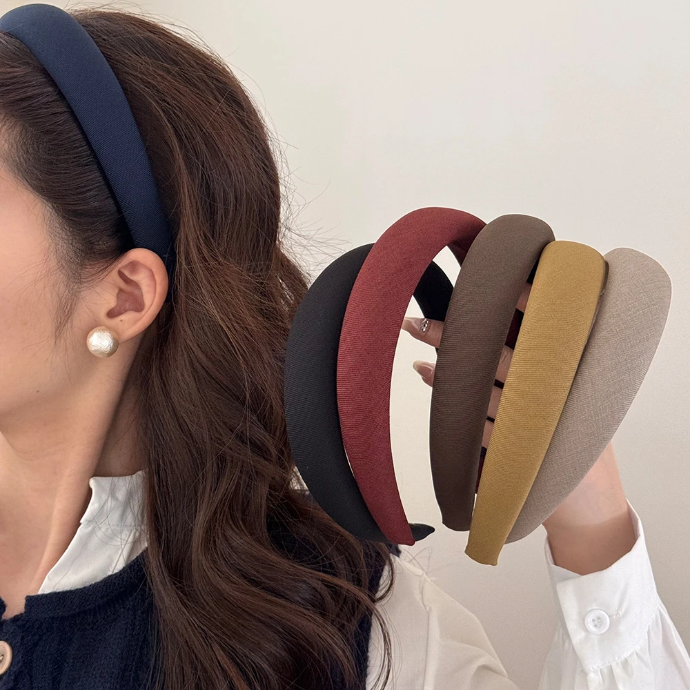 韩系早秋香蕉纯色海绵发箍女2025新款头饰百搭洗脸发捆头箍发卡