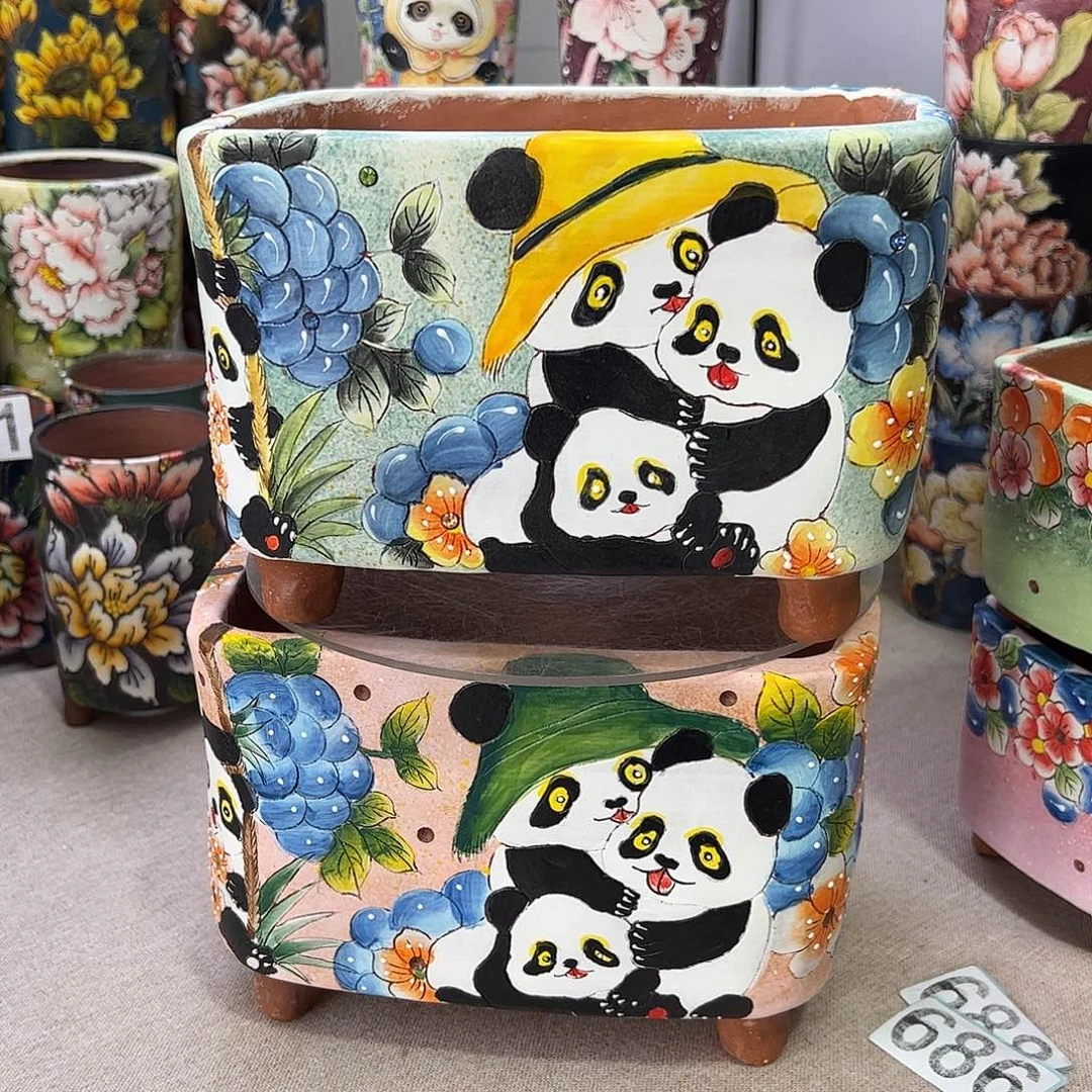 景德镇陶瓷花盆口18.5高14魚****憶