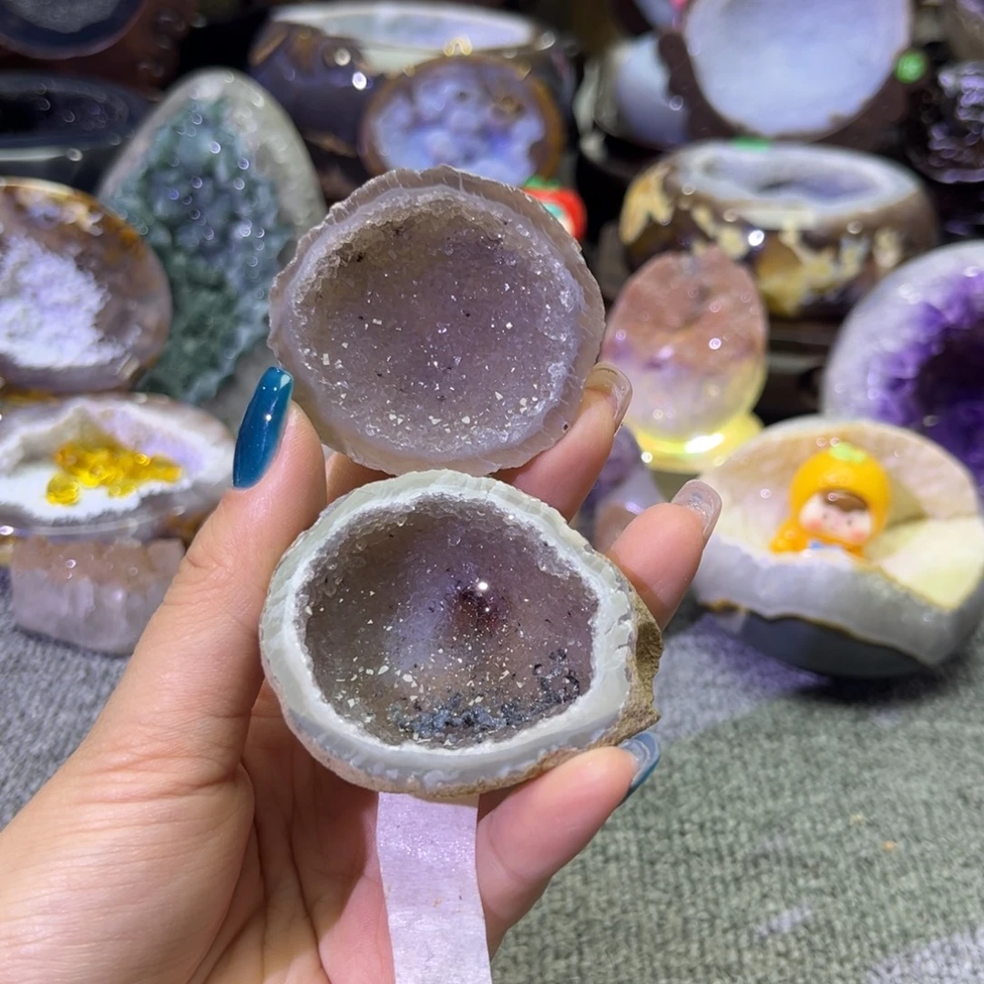 摆件紫晶未镶嵌迷你盆