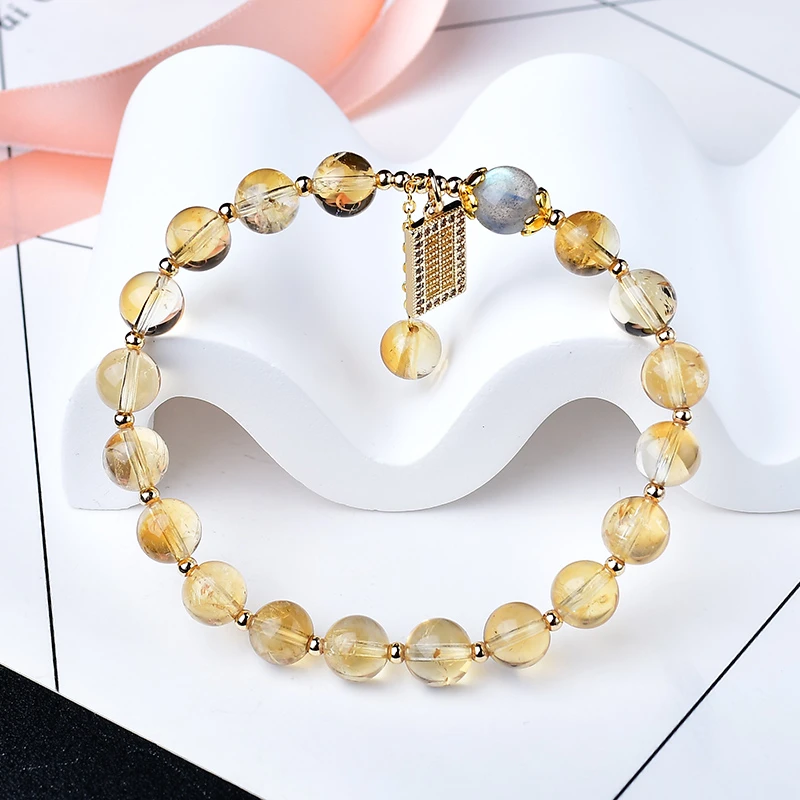 天然黄塔晶秀气女款手链原创设计时尚百搭个性圣诞新年礼物送女友