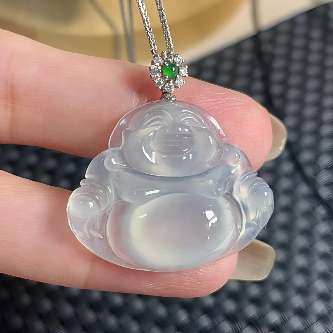天然缅甸翡翠A货冰佛公