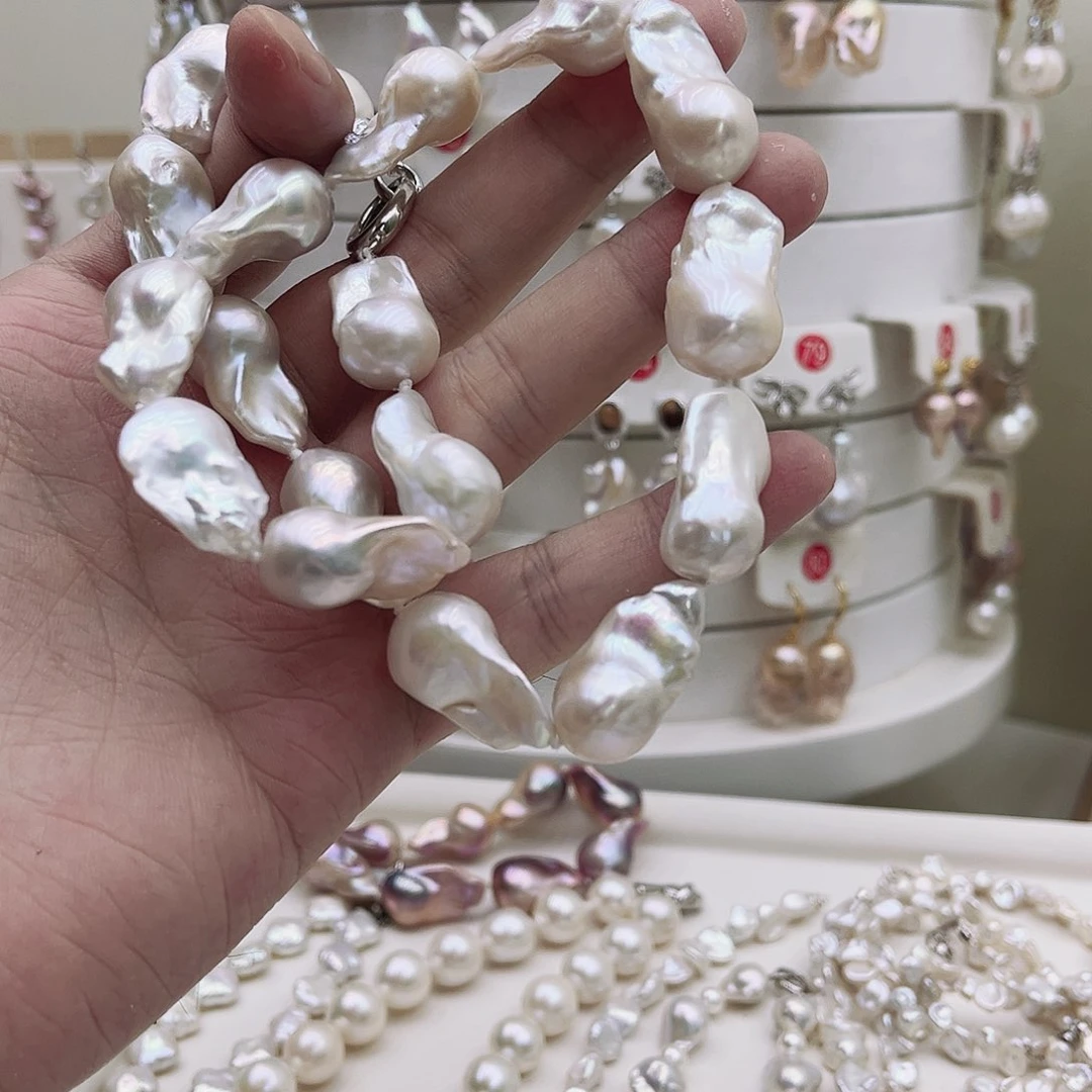 淡水珍珠银S925镶嵌颈饰爱**养