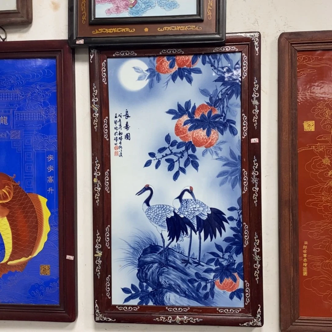 瓷片90*52*1景德镇瓷板画柴窑烧制