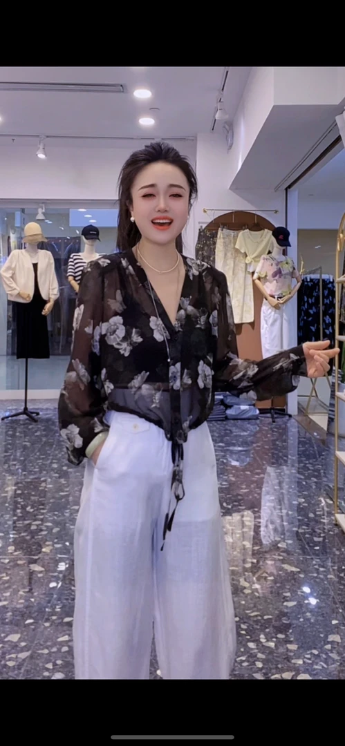 薄款长袖短款复古港风垂感衬衫《自然风》