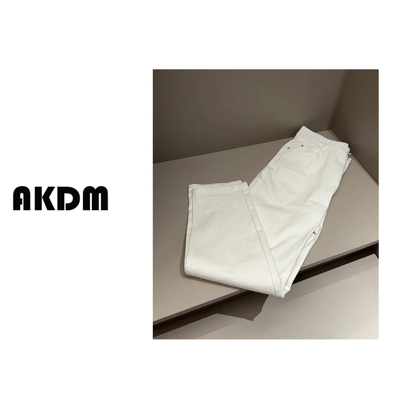 AKDM三防白色休闲显瘦弹力女裤33103B
