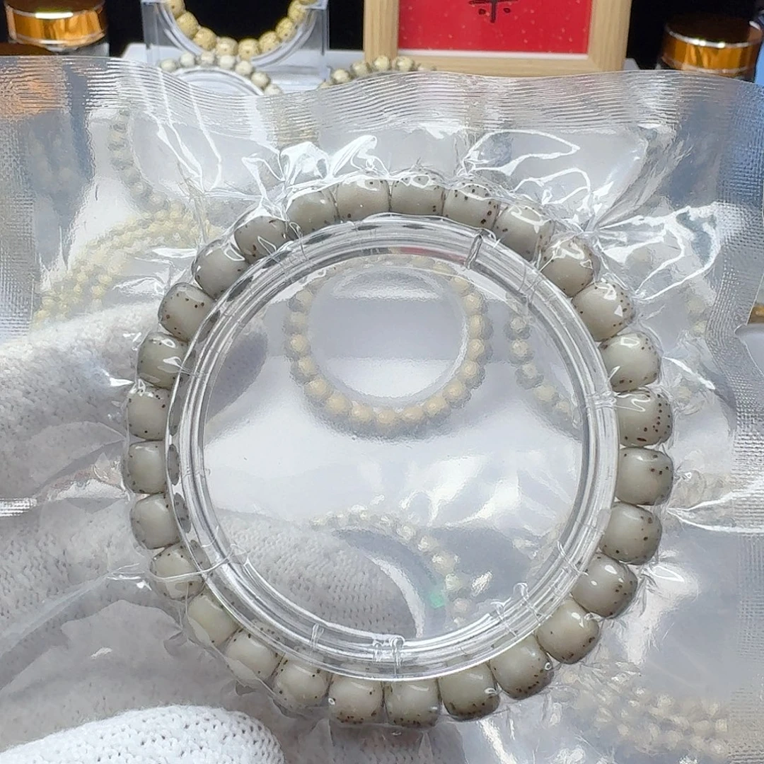 手串星月菩提石玉料8/7河豚大留白小细星