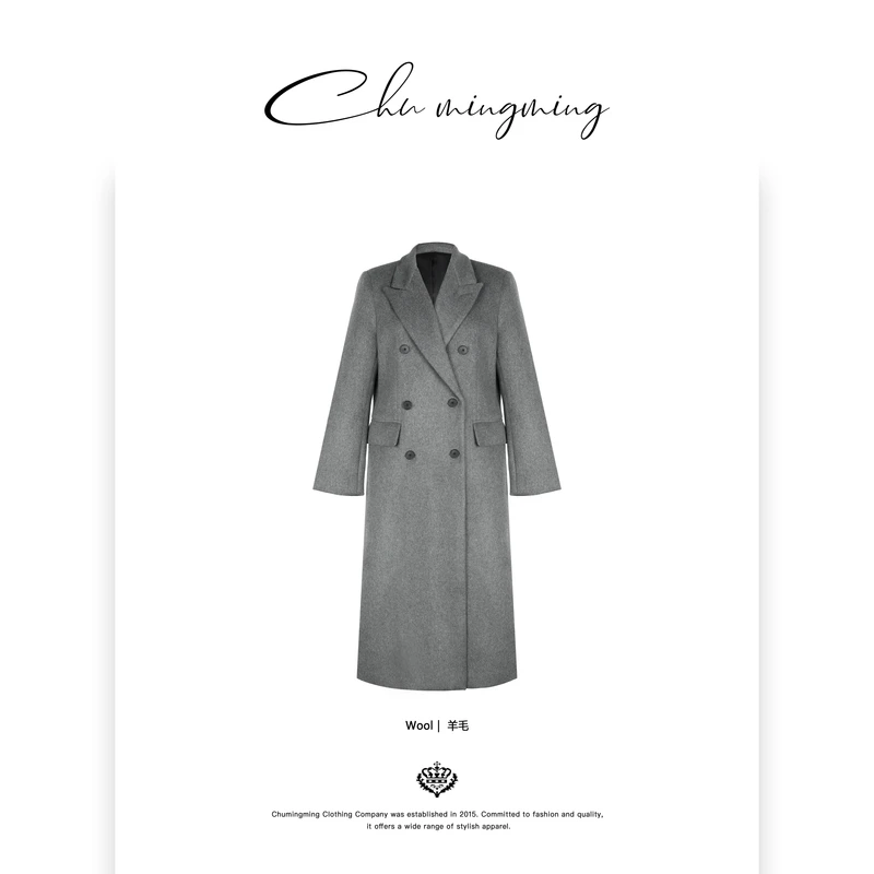 【CHU/2024SSNEW】原创设计《雪夜》双排扣长大衣WHC79