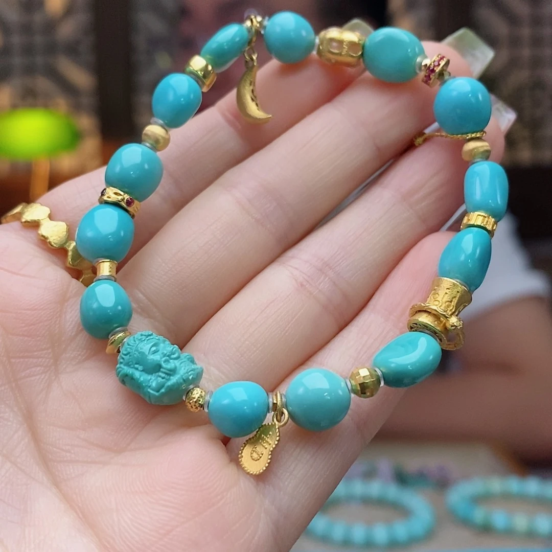 18K金镶嵌绿松石珠宝奇石