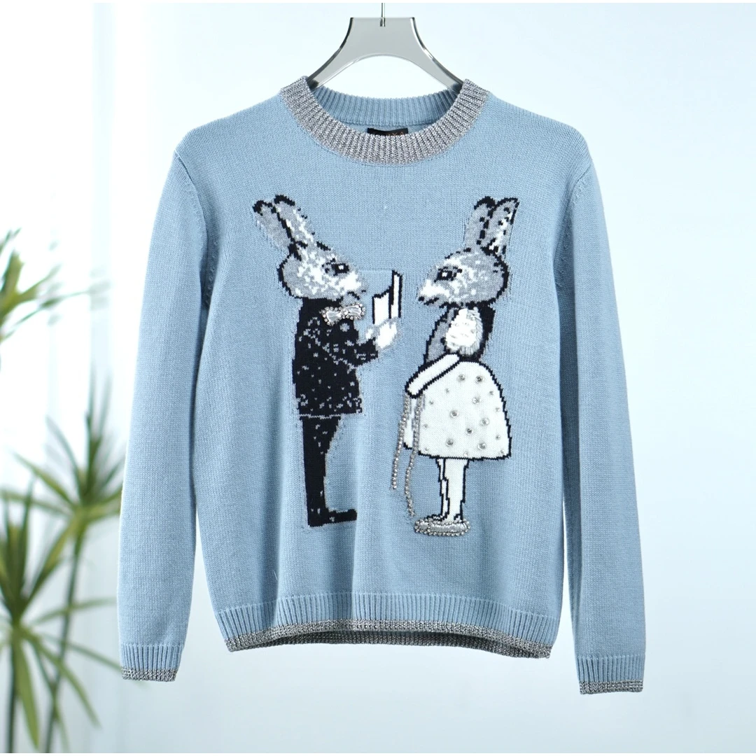 卓系列  Z698  女装简约时尚针织衫蓝色L140480332