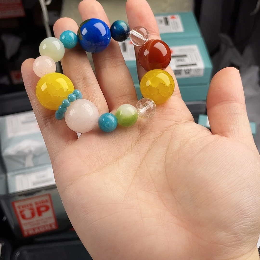 银S925镀金镶嵌手串水晶