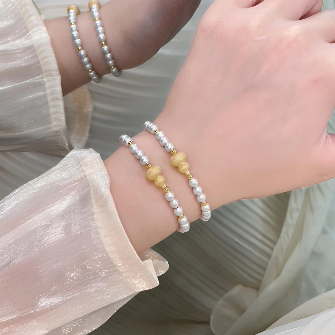 足银手链 【30年门店直销】【假一罚四】门店版-金珀葫芦手链-定制款