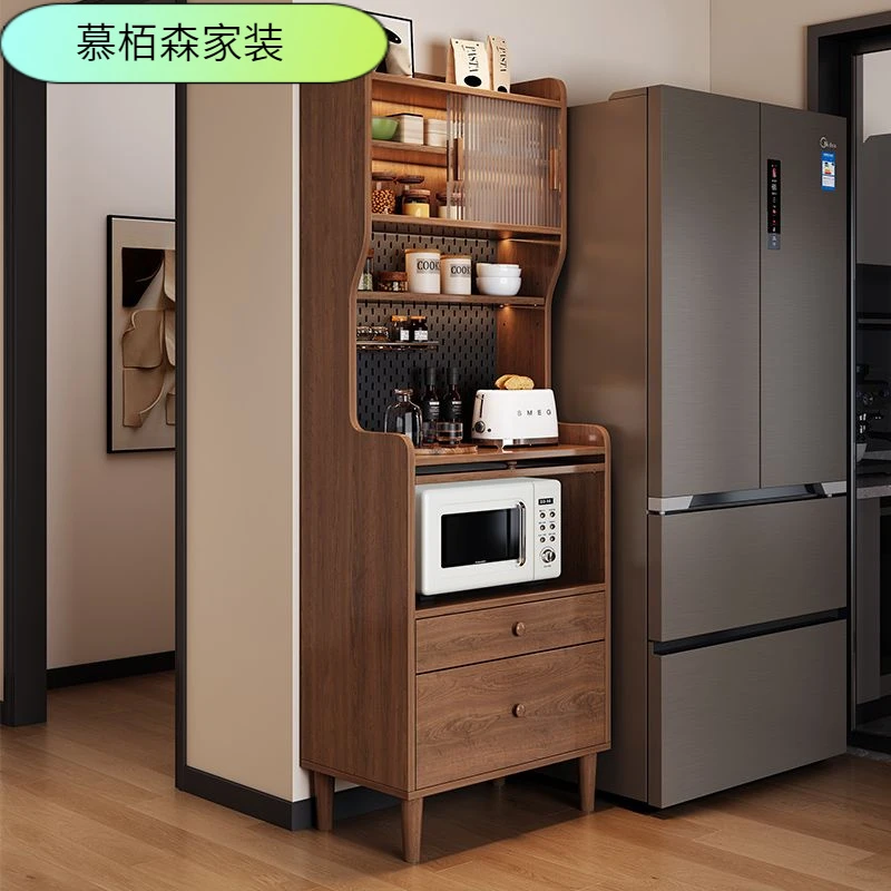 实木餐边柜一体靠墙橱柜咖啡茶水柜窄型家用客厅储物置物柜小户型