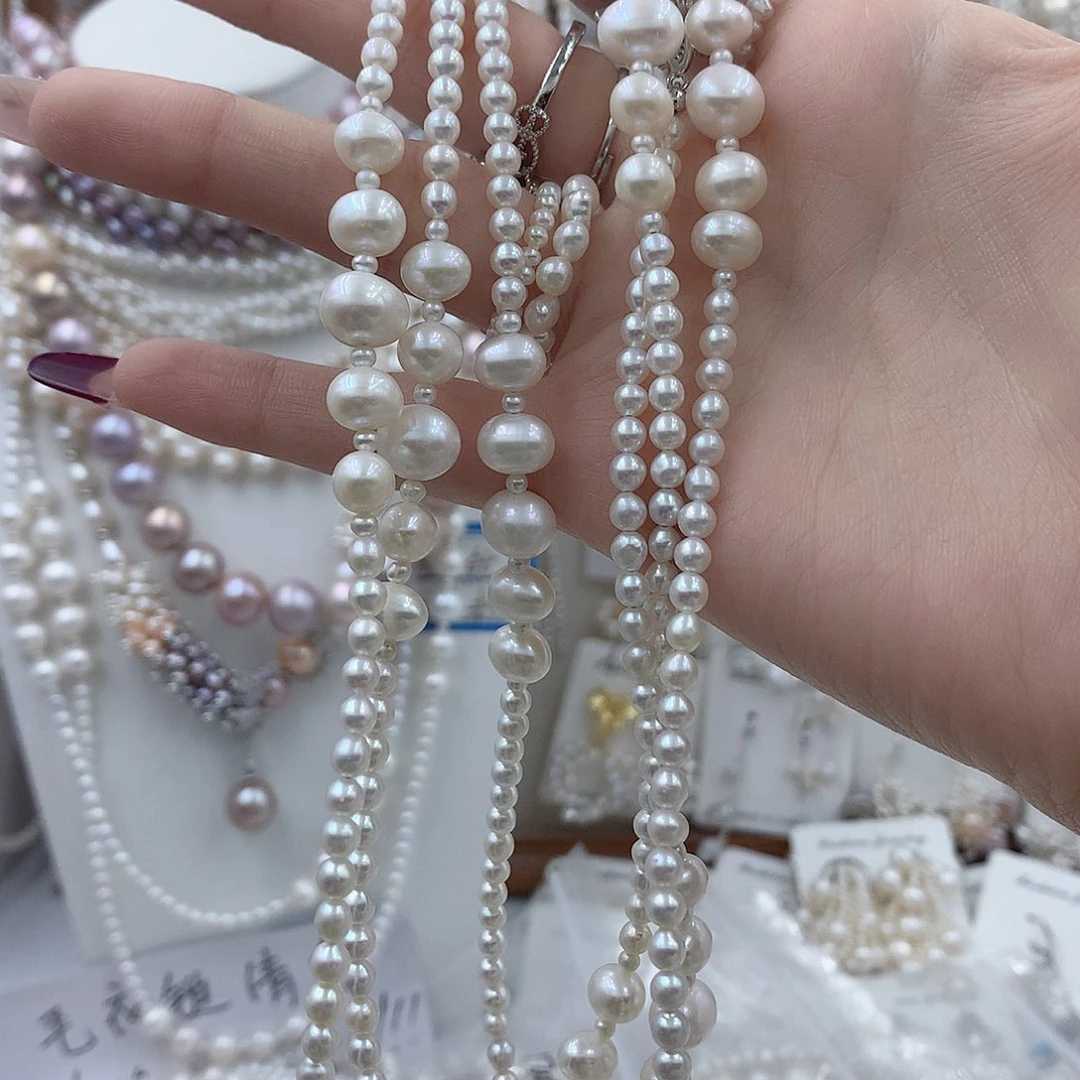 水****淡水珍珠耳饰银S925镶嵌