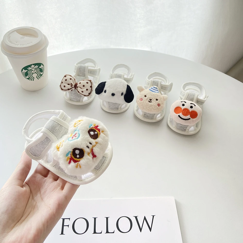 灰色婴儿凉鞋夏季小月龄婴幼儿0-6-12个月男女宝宝鞋子软底学步鞋