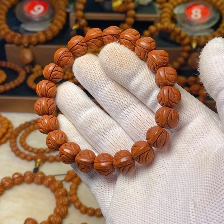 金***木桃核手串秦岭龙纹桃核