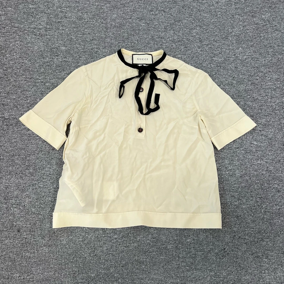 99新 GUCCI/古驰 gucci蝴蝶结衬衫短袖