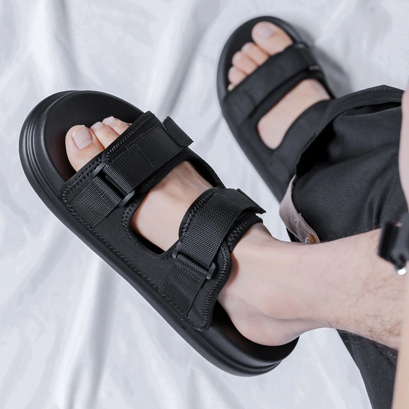 休闲一字拖夏季男士简约防滑软底沙滩鞋度假外穿耐磨凉拖鞋