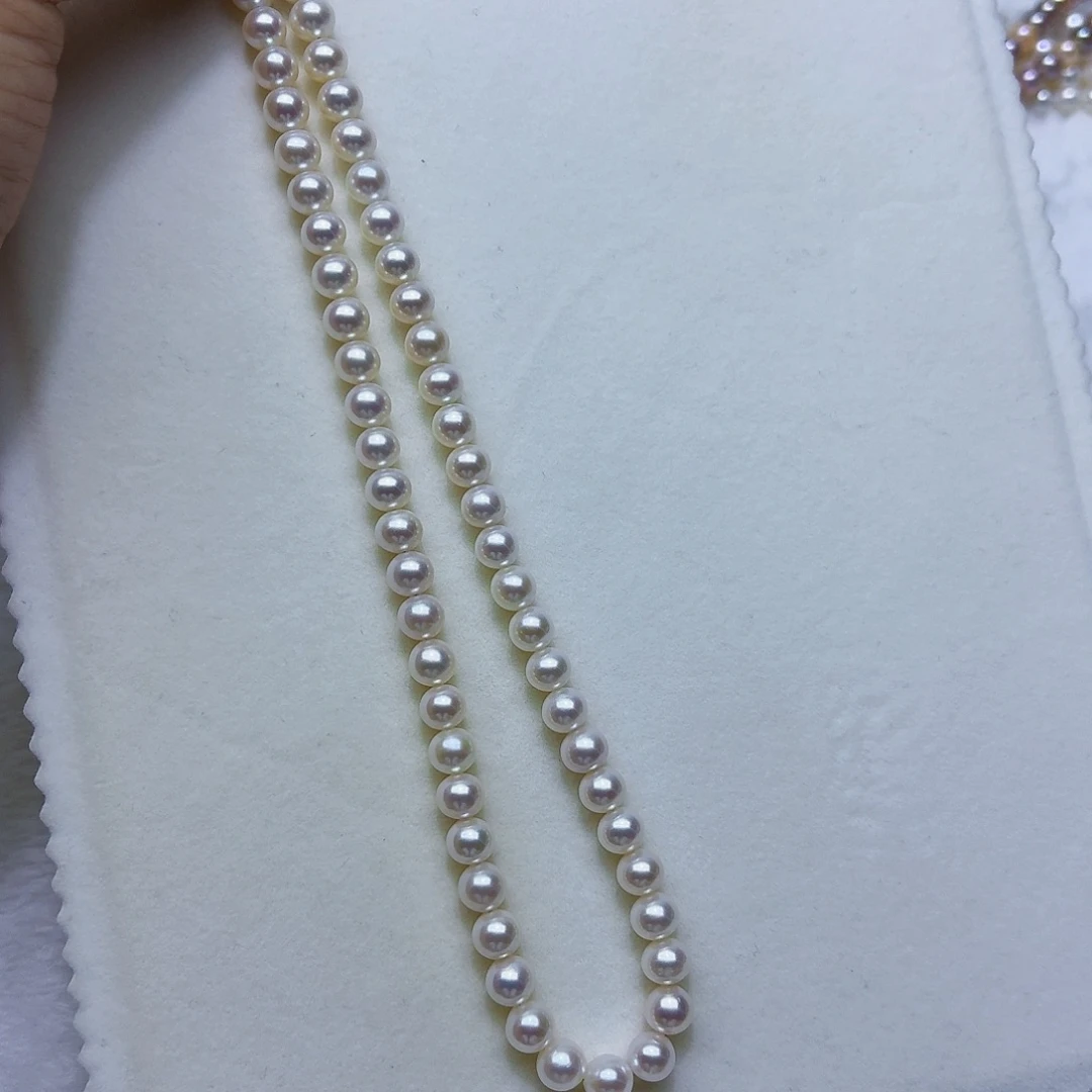 棉***花颈饰银S925镶嵌淡水珍珠