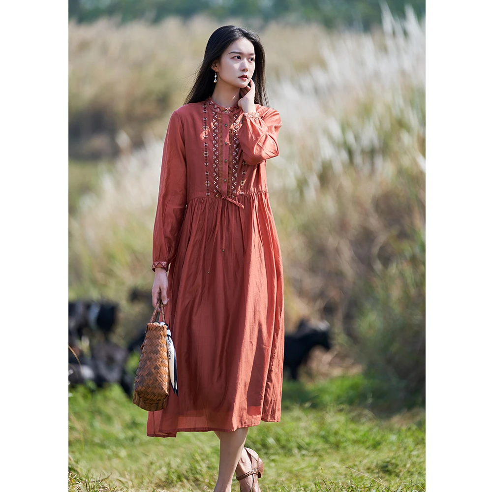大作新中式高定禅意日常气质刺绣连衣裙-182739