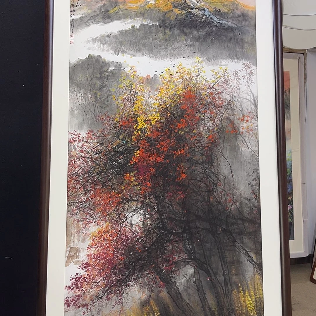 国画手绘国画，山水，李有训