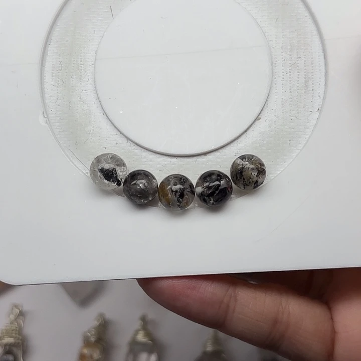 颈饰未镶嵌水晶5颗8mm+闪灵钻圆珠默认微瑕