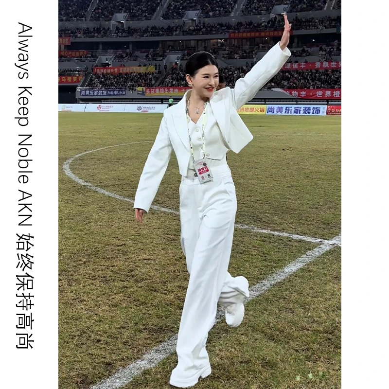 艾珂妮8097【直筒西装裤】极简风秋冬百搭休闲高腰长款西装直筒裤