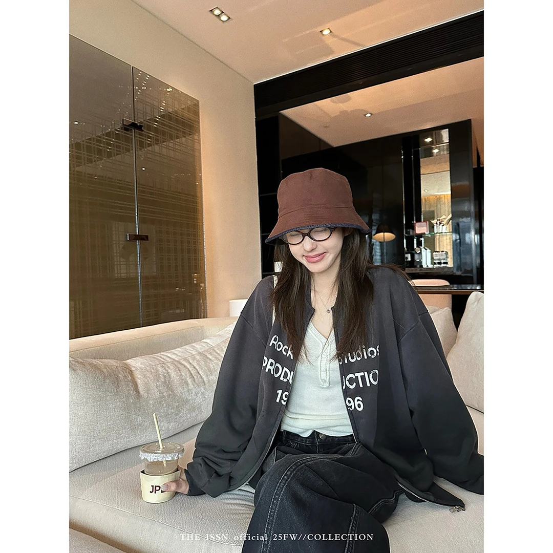 THEISSN宁司 字母印花宽松外套女显瘦棒球服夹克 01463