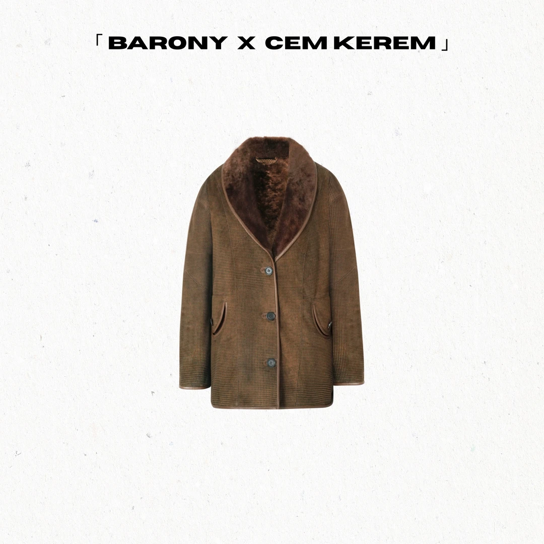 BARONY×詹姆凯雷姆【86153】青果领西服成衣进口皮草外套皮毛一体