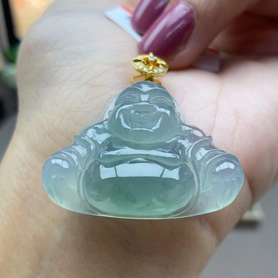 翡翠18K金镶嵌颈饰63