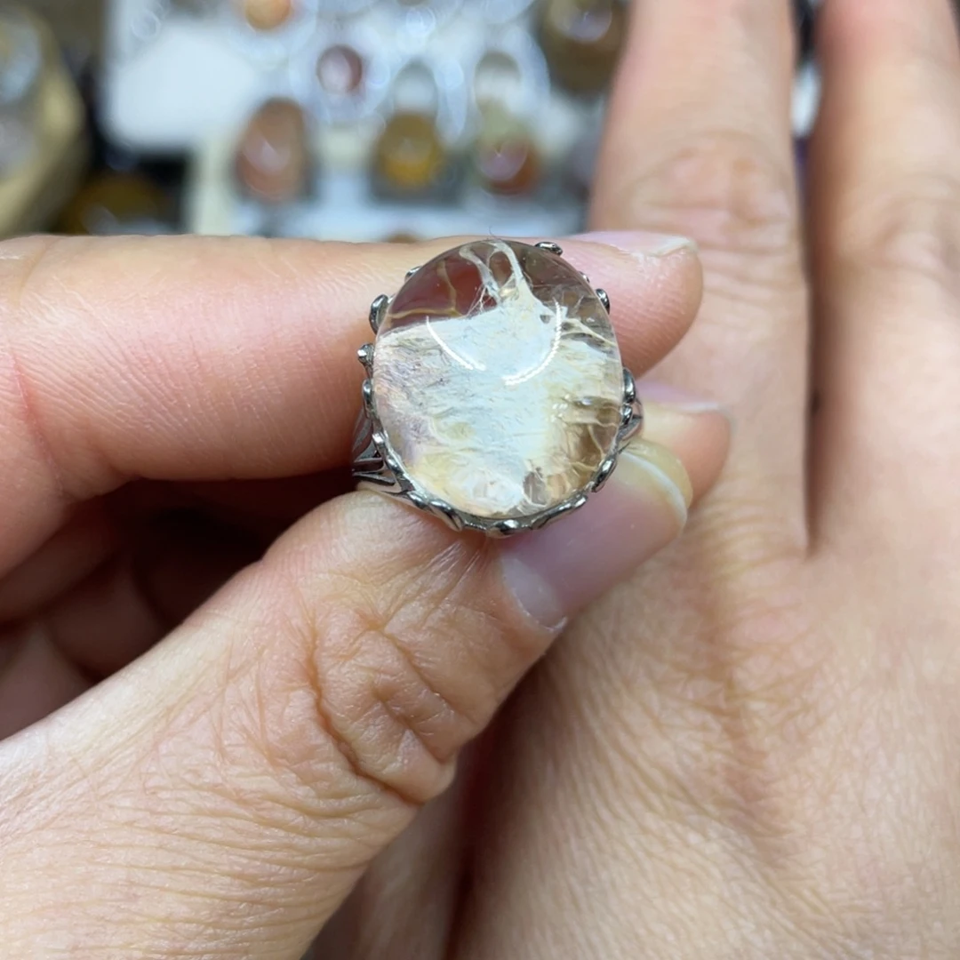 【闪购商品】银S925镶嵌珠宝半成品水晶戒指