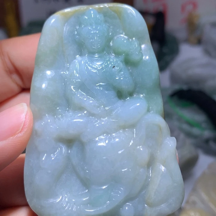 翡翠未镶嵌颈饰保真天然A货翡翠