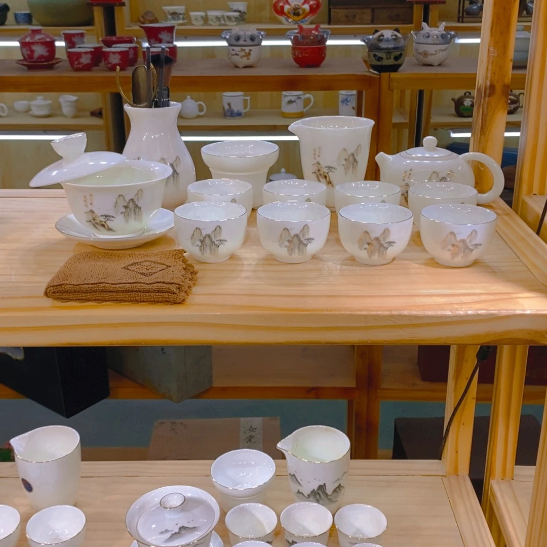 【不止】羊脂玉瓷茶具套装