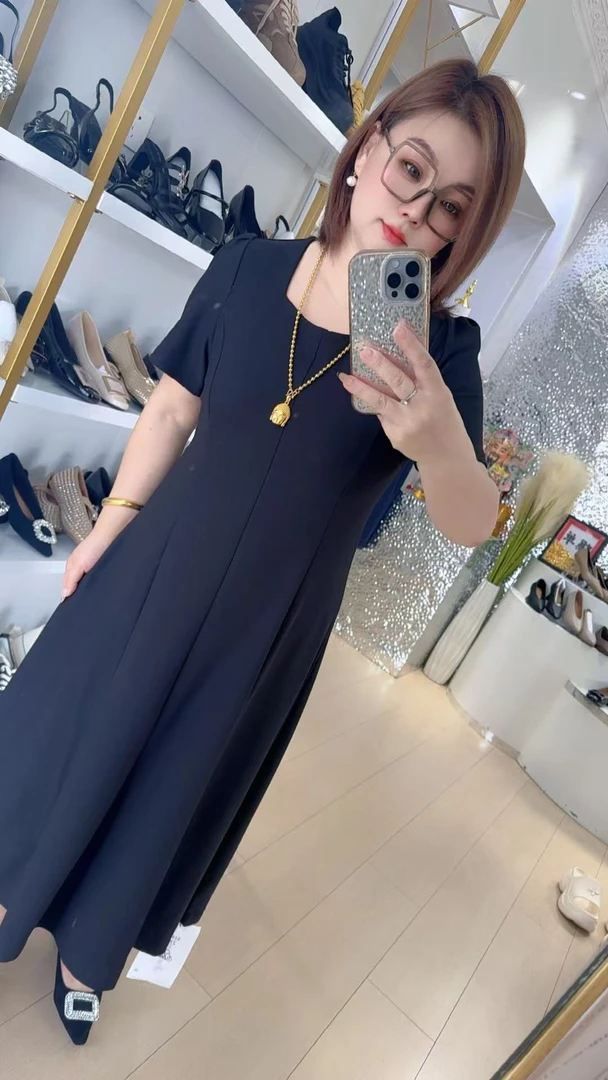 【王大艳家】金25068，方领时尚连衣裙