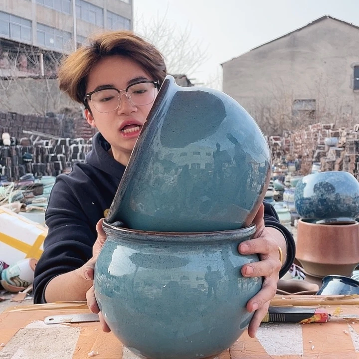 无铅玻璃宜兴紫砂花盆