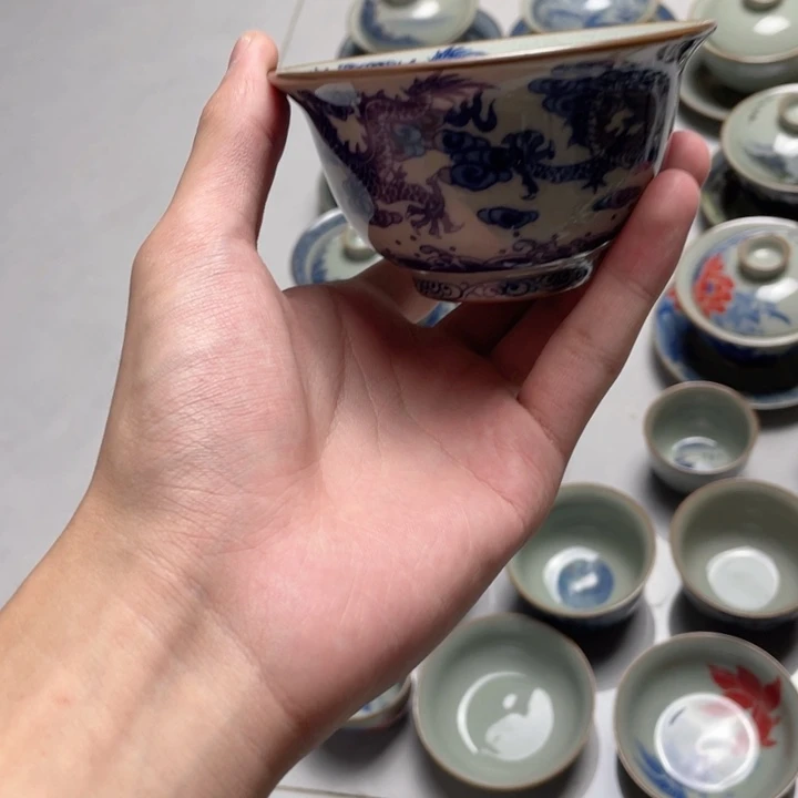摆件青花九龙杯jjj