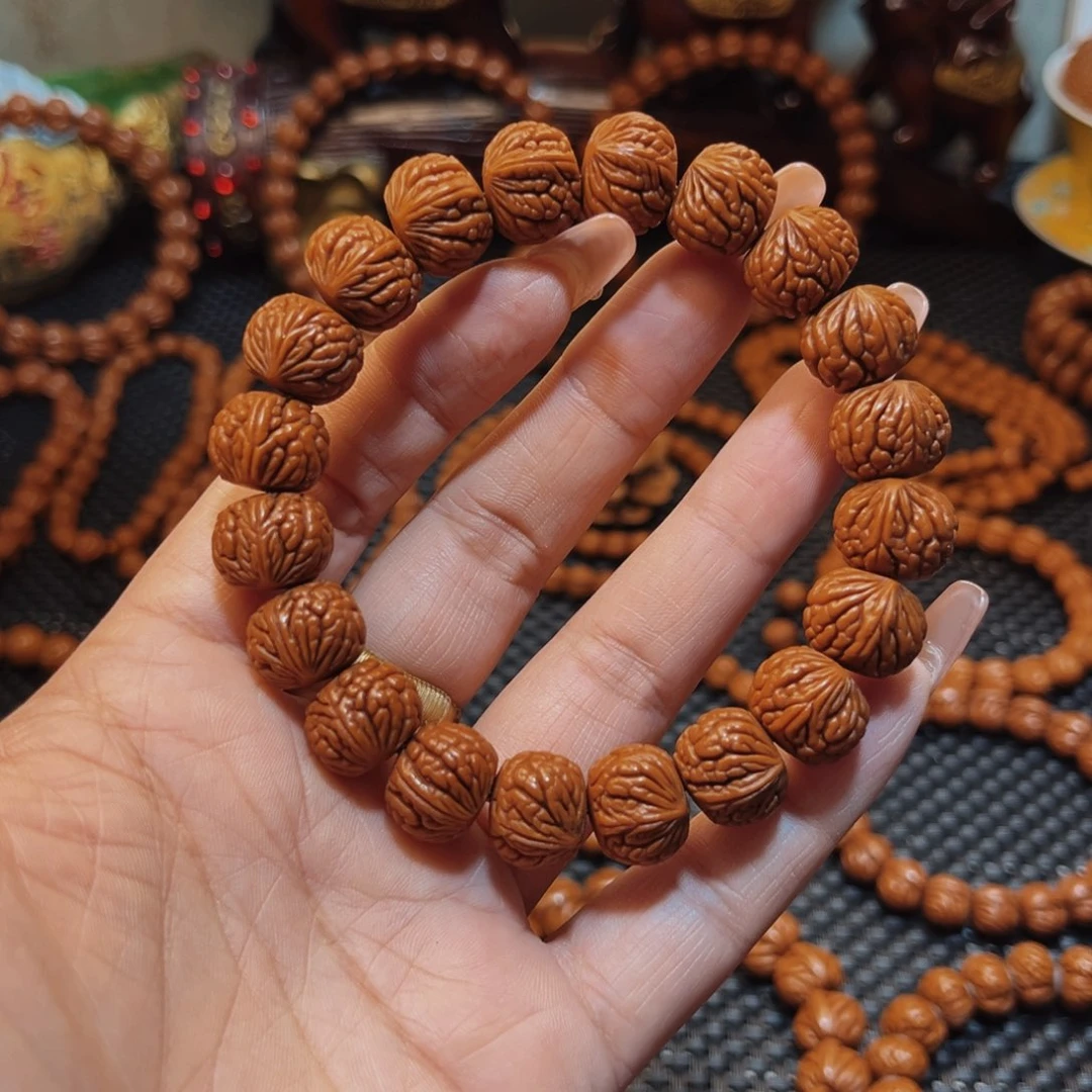 手串桃核15野生籽红皮荔枝