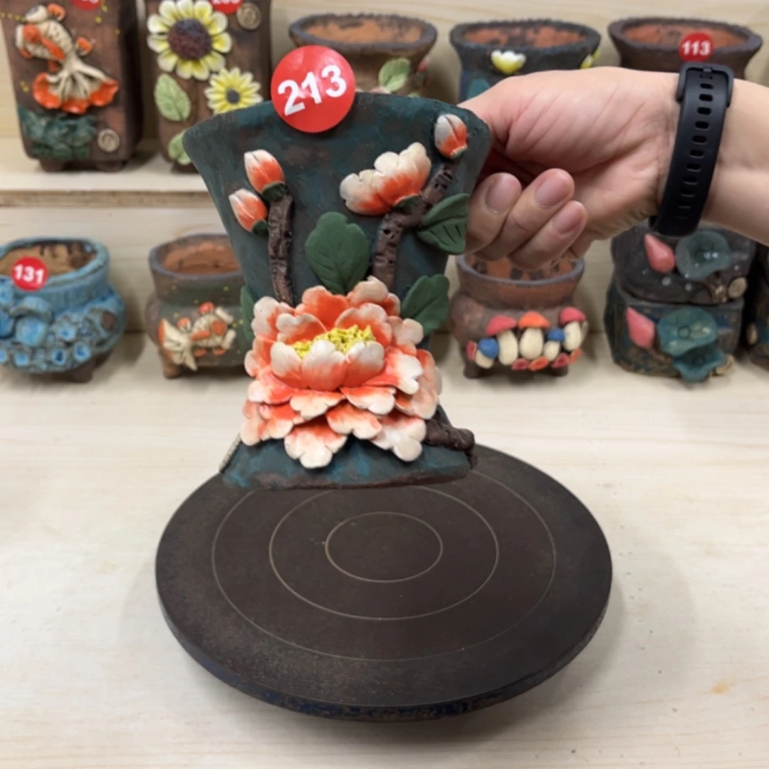 【闪购商品】紫砂花盆213号微瑕内口9.5外高13
